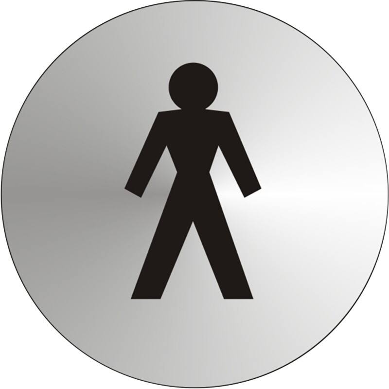 Sign Gentlemen Adhesive Stainless Steel