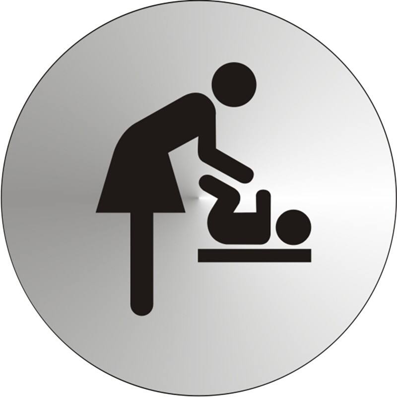 Sign Mother and Baby Adhesive Stainless Steel