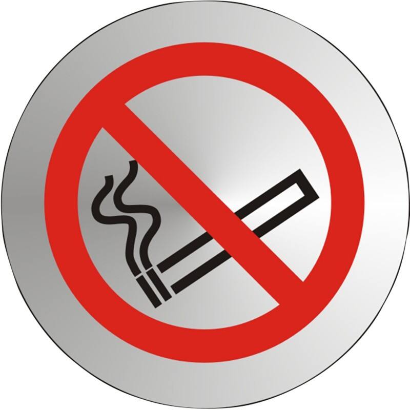 Sign No Smoking Adhesive Stainless Steel