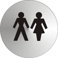 Sign Toilets Adhesive Stainless Steel