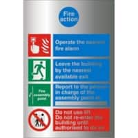 Fire Information Sign Fire Action Adhesive Aluminium 30 x 21 cm