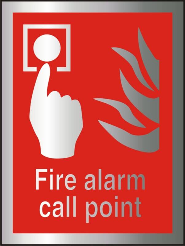 Fire Information Sign Fire Alarm Adhesive Aluminium 20 x 15 cm
