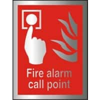 Fire Information Sign Fire Alarm Adhesive Aluminium 20 x 15 cm