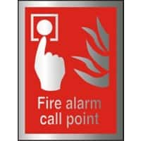 Fire Sign Fire Alarm Aluminium 20 x 15 cm