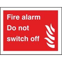 Fire Information Sign Do Not Switch Off Adhesive Vinyl 20 x 30 cm