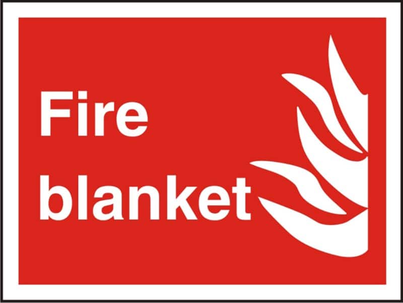 Fire Information Sign Fire Blanket Adhesive Plastic 20 x 30 cm