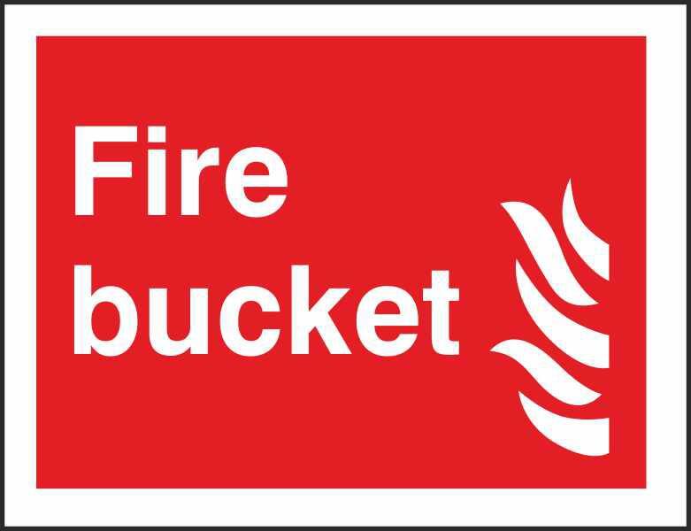 Fire Information Sign Fire Bucket Adhesive Plastic 15 x 20 cm