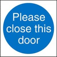 Mandatory Sign Close Door Plastic 20 x 20 cm