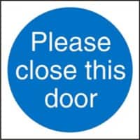 Mandatory Sign Close Door Adhesive Vinyl 20 x 20 cm