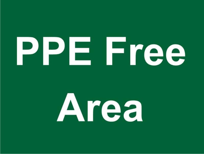 Mandatory Sign PPE Free Freestanding PVC (Polyvinyl Chloride) 45 x 60 cm