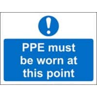 Mandatory Sign PPE Must Be Worn At This Point Freestanding Corrugated Board 45 x 60 cm