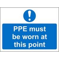 Mandatory Sign PPE Must Be Worn At This Point PVC 45 x 60 cm
