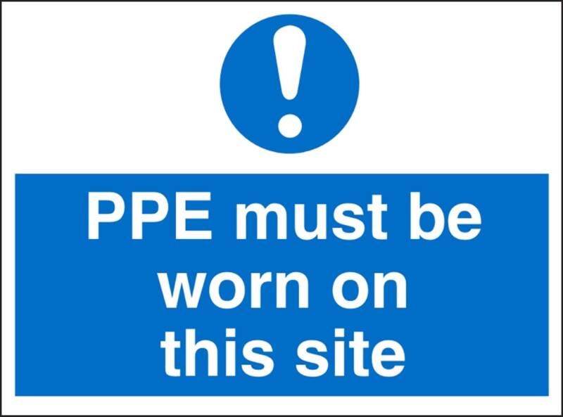Mandatory Sign PPE Must Be Worn On This Site Freestanding Corrugated Board 45 x 60 cm