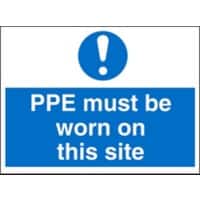 Mandatory Sign PPE Must Be Worn On This Site Freestanding PVC (Polyvinyl Chloride) 45 x 60 cm