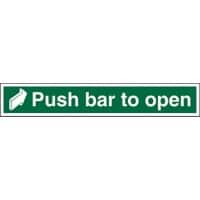 Exit Sign Push Bar To Open with Right Arrow Self Adhesive Plastic 5 x 30 cm
