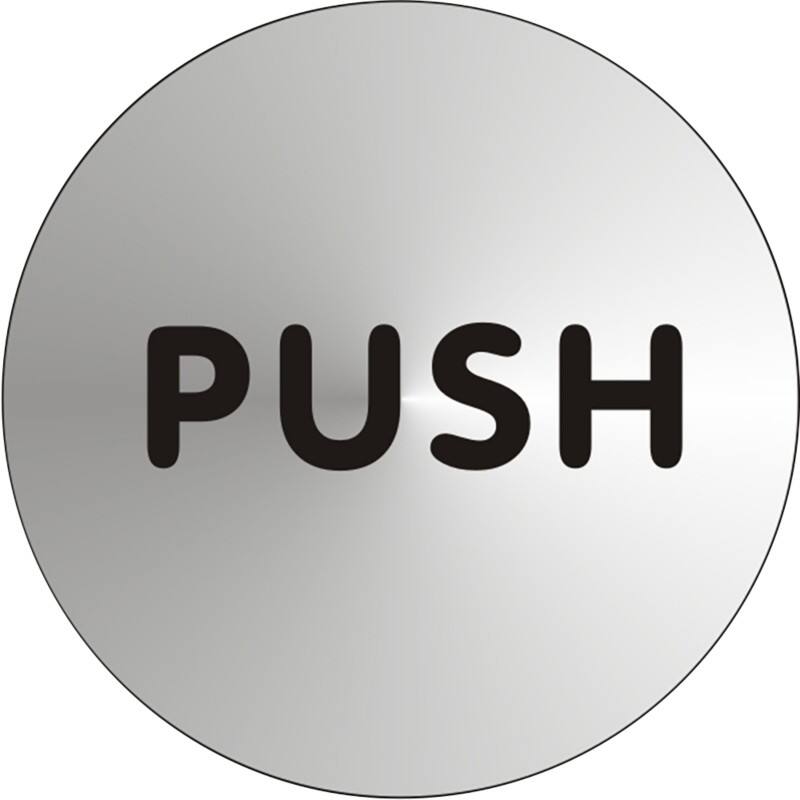 Sign Push Adhesive Stainless Steel