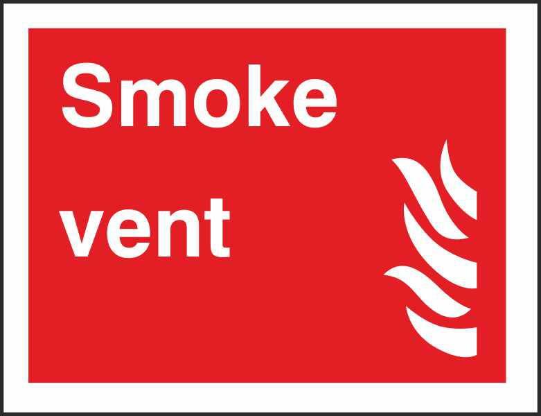 Fire Information Sign Smoke Vent Adhesive Plastic 15 x 20 cm