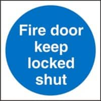 Mandatory Sign Fire Door Keep Locked Vinyl 20 x 20 cm