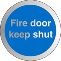 Mandatory Sign Keep Shut Adhesive Stainless Steel