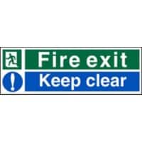 Mandatory Sign Keep Clear Vinyl Green, Blue 15 x 45 cm