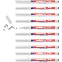 edding 751 Permanent Paint Marker White Medium Bullet 1 - 2 mm Water-Resistant Pack of 10