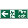 Fire Exit Sign Left Arrow Plastic Green 10 x 30 cm