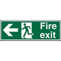 Fire Exit Sign Left Arrow Vinyl 10 x 30 cm