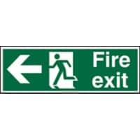 Fire Exit Sign Left Arrow Adhesive Acrylic 10 x 30 cm