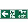 Fire Exit Sign Man Running with Left Arrow Acrylic Green, White 10 x 30 cm
