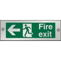 Fire Exit Sign Left Arrow Adhesive Acrylic 10 x 30 cm