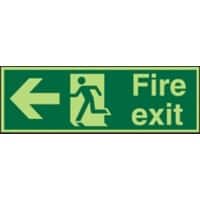 Fire Exit Sign Left Arrow Adhesive Acrylic 15 x 45 cm
