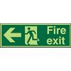 Fire Exit Sign Left Arrow Acrylic 15 x 45 cm