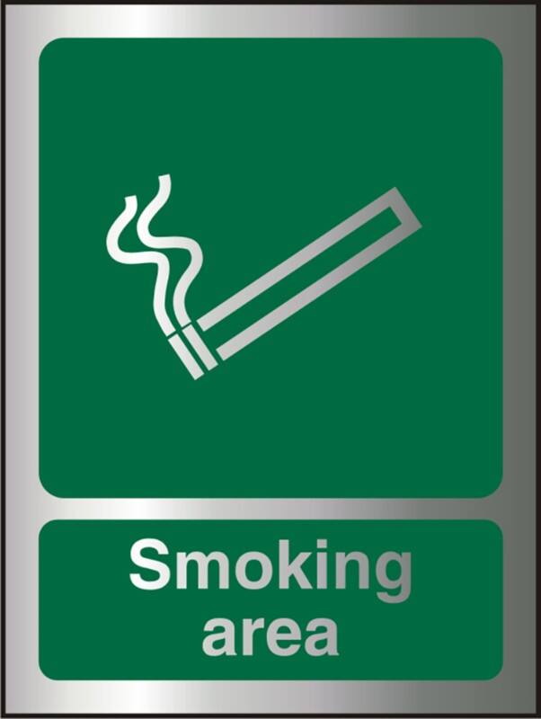 Mandatory Sign Smoking Area Adhesive Acrylic 20 x 15 cm