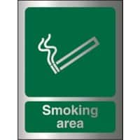 Mandatory Sign Smoking Area Adhesive Aluminium 20 x 15 cm