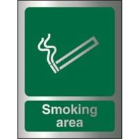 Mandatory Sign Smoking Area Aluminium Green, Silver 20 x 15 cm