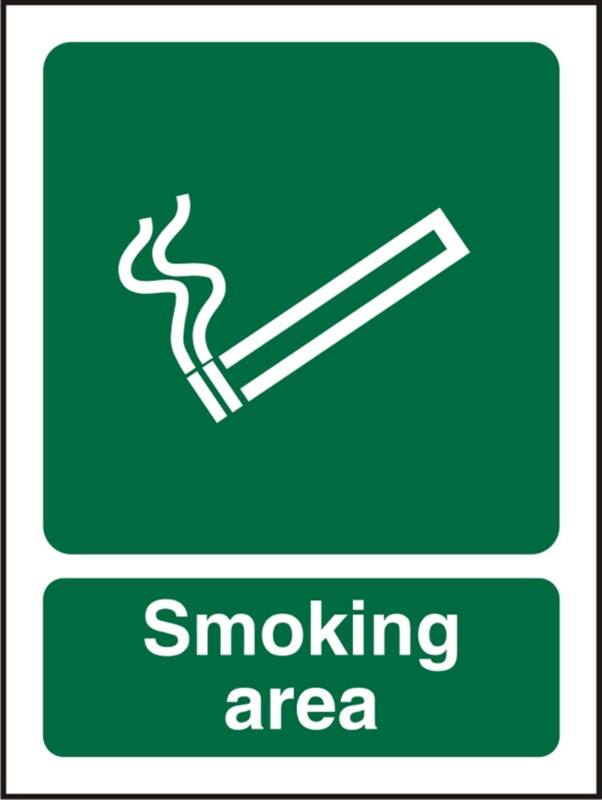 Mandatory Sign Smoking Area Adhesive Acrylic 20 x 15 cm