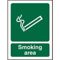 Mandatory Sign Smoking Area Acrylic Green, White 20 x 15 cm