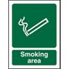 Mandatory Sign Smoking Area Acrylic Green, White 20 x 15 cm
