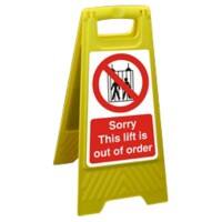 Warning Sign Lift Out Freestanding PP (Polypropylene) 60 x 30 cm