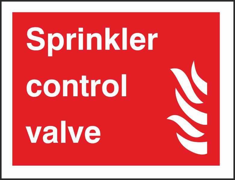 Fire Information Sign Sprinkler Control Valve Adhesive Vinyl 15 x 20 cm