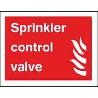 Fire Sign Sprinkler Control Valve Vinyl 15 x 20 cm