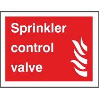 Fire Sign Sprinkler Control Valve Plastic Red, White 20 x 30 cm