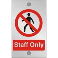 Prohibition Sign Staff Only Acrylic 20 x 12 cm