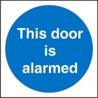 Mandatory Sign Door Alarmed Plastic 20 x 20 cm