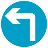 Road Sign Turn Left Ahead Wall Mounted ACM (Aluminium Composite Material) 45 x 45 cm