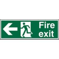 Fire Exit Sign Left Arrow Vinyl Green 15 x 45 cm