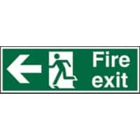 Fire Exit Sign Left Arrow Vinyl Green 15 x 45 cm