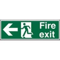 Fire Exit Sign Left Arrow Adhesive Vinyl 20 x 60 cm