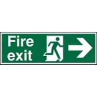 Fire Exit Sign Right Arrow Plastic Green 10 x 30 cm