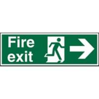 Fire Exit Sign Right Arrow Aluminium Green, White 15 x 45 cm